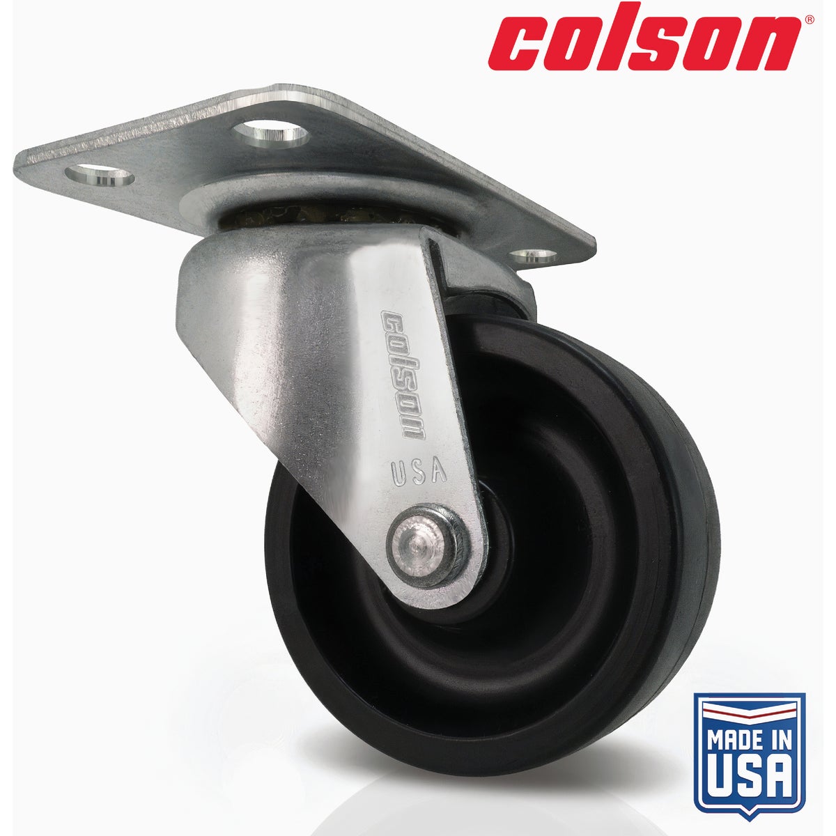 Colson 2 In. Black Polypropylene Swivel Plate Caster