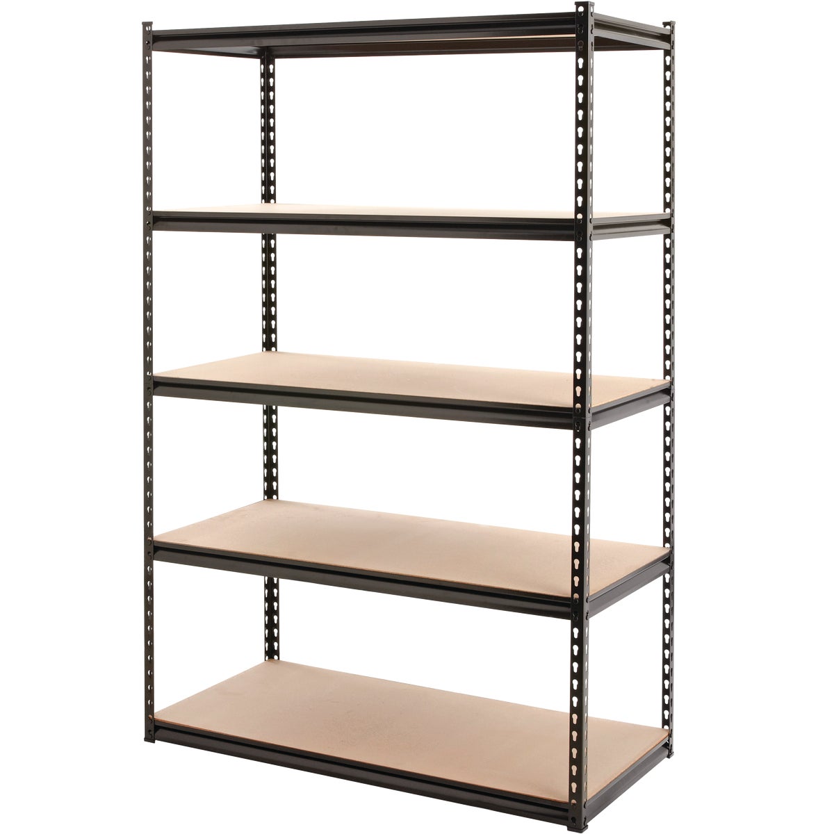 Z-Beam 48 In. x 72 In. x 24 In. Black Steel 5-Tier Shelving