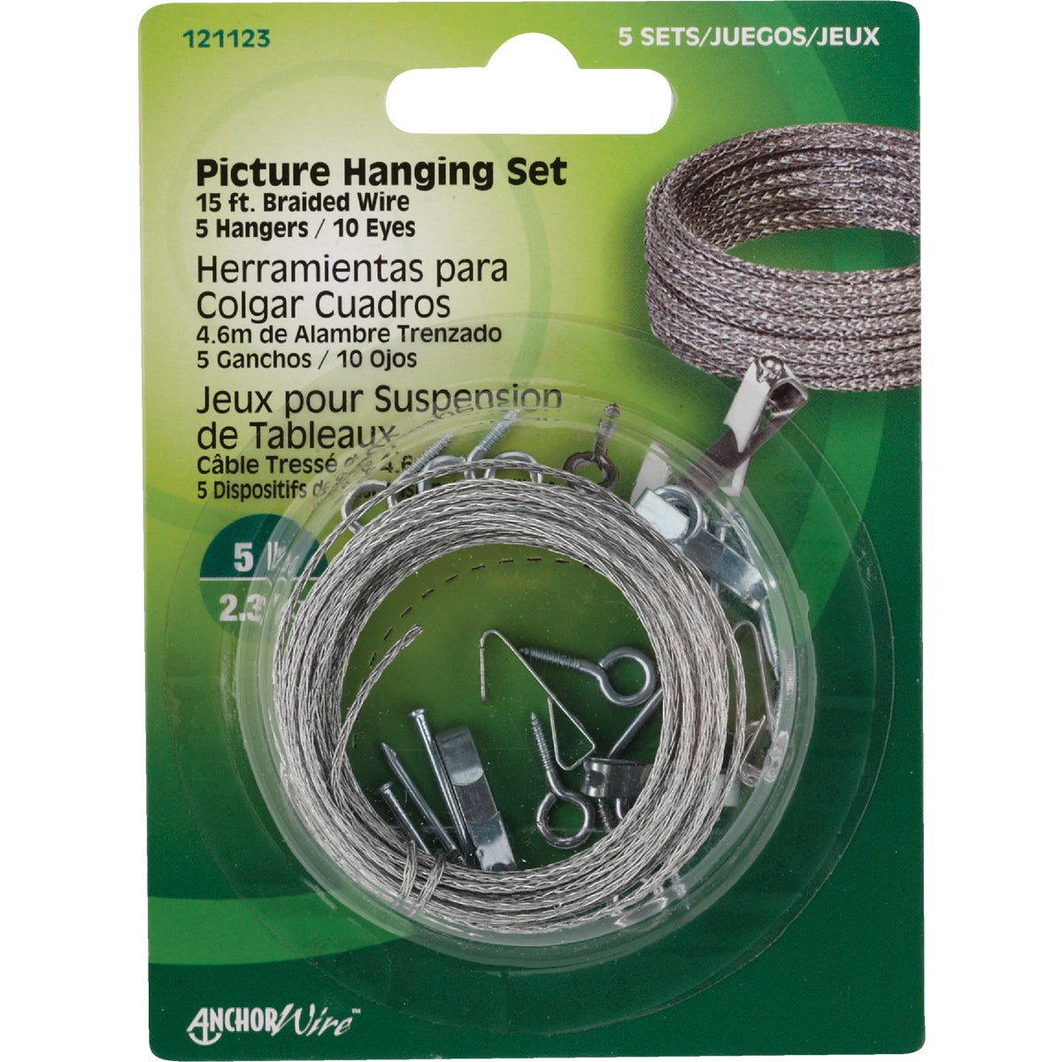 Hillman Anchor Wire 5 Lb. Capacity Picture Hanging Kit