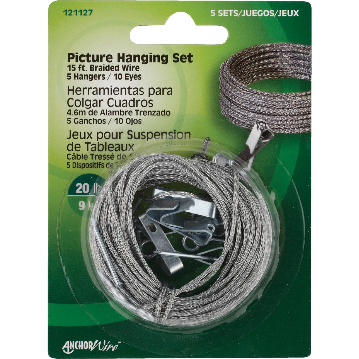 Hillman Anchor Wire 20 Lb. Capacity Picture Hanging Kit