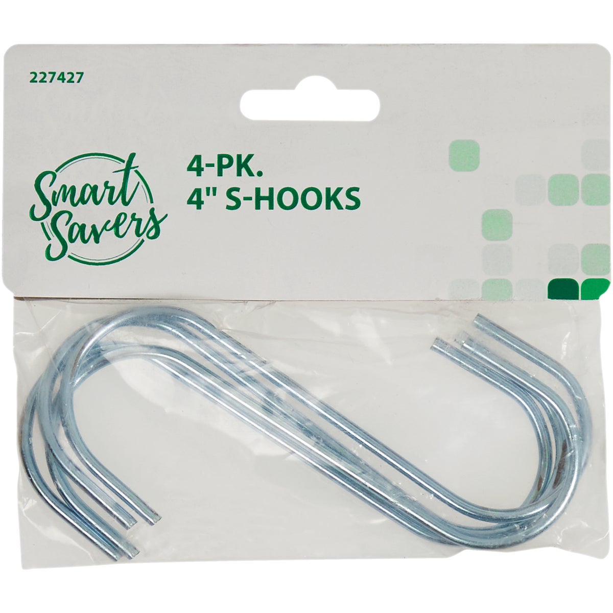 Smart Savers 4 In. Zinc Open S Hook (4-Pack)