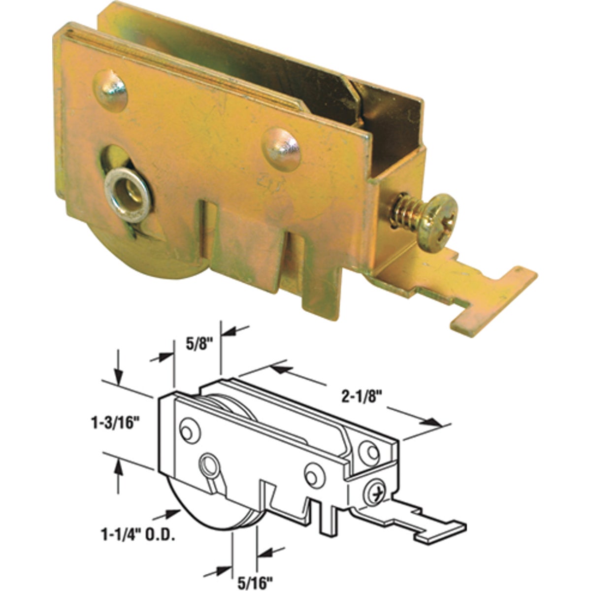 Prime-Line Steel Patio Door Roller With Housing Assembly