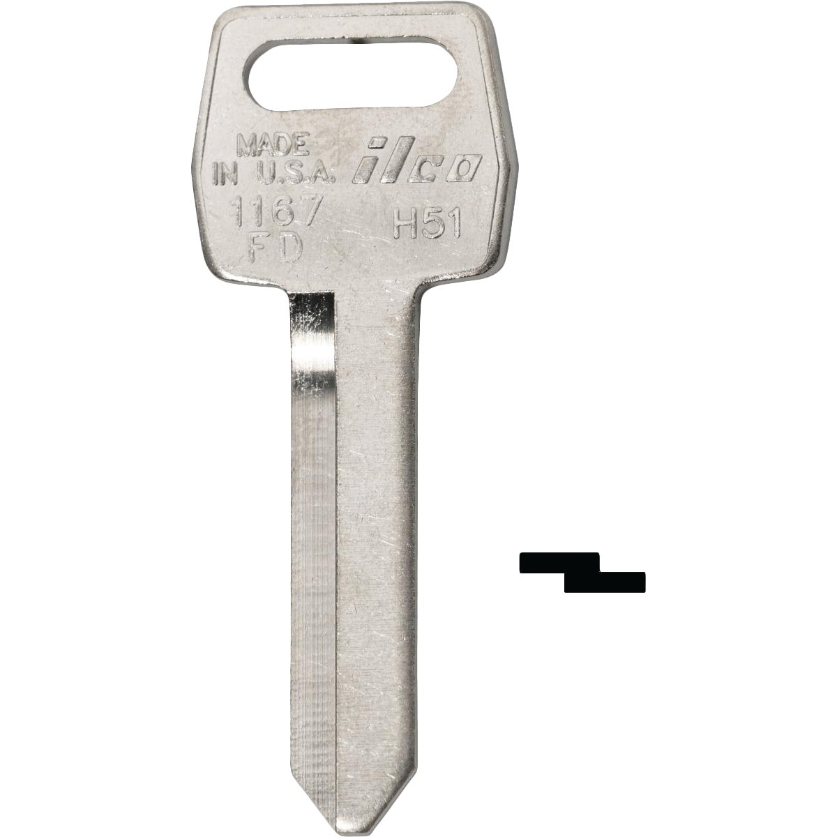 ILCO Ford Nickel Plated Automotive Key, H51 / 1167FD (10-Pack)