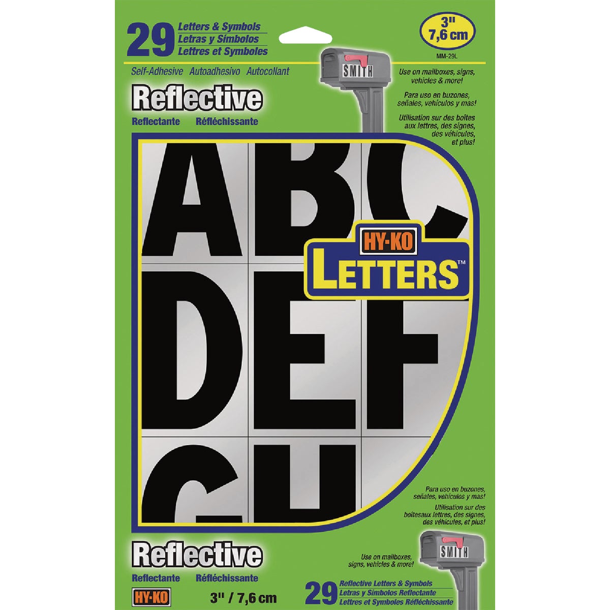 Hy-Ko 3 In. Reflective Letter Set