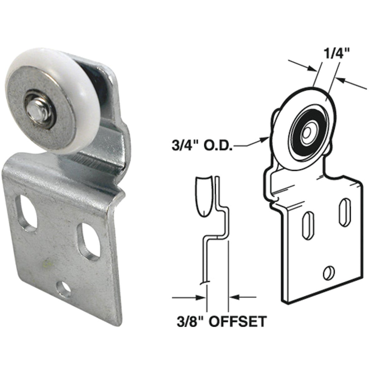 Prime-Line Offset Ball Bearing Wheel Adjustable Bypass Door Roller