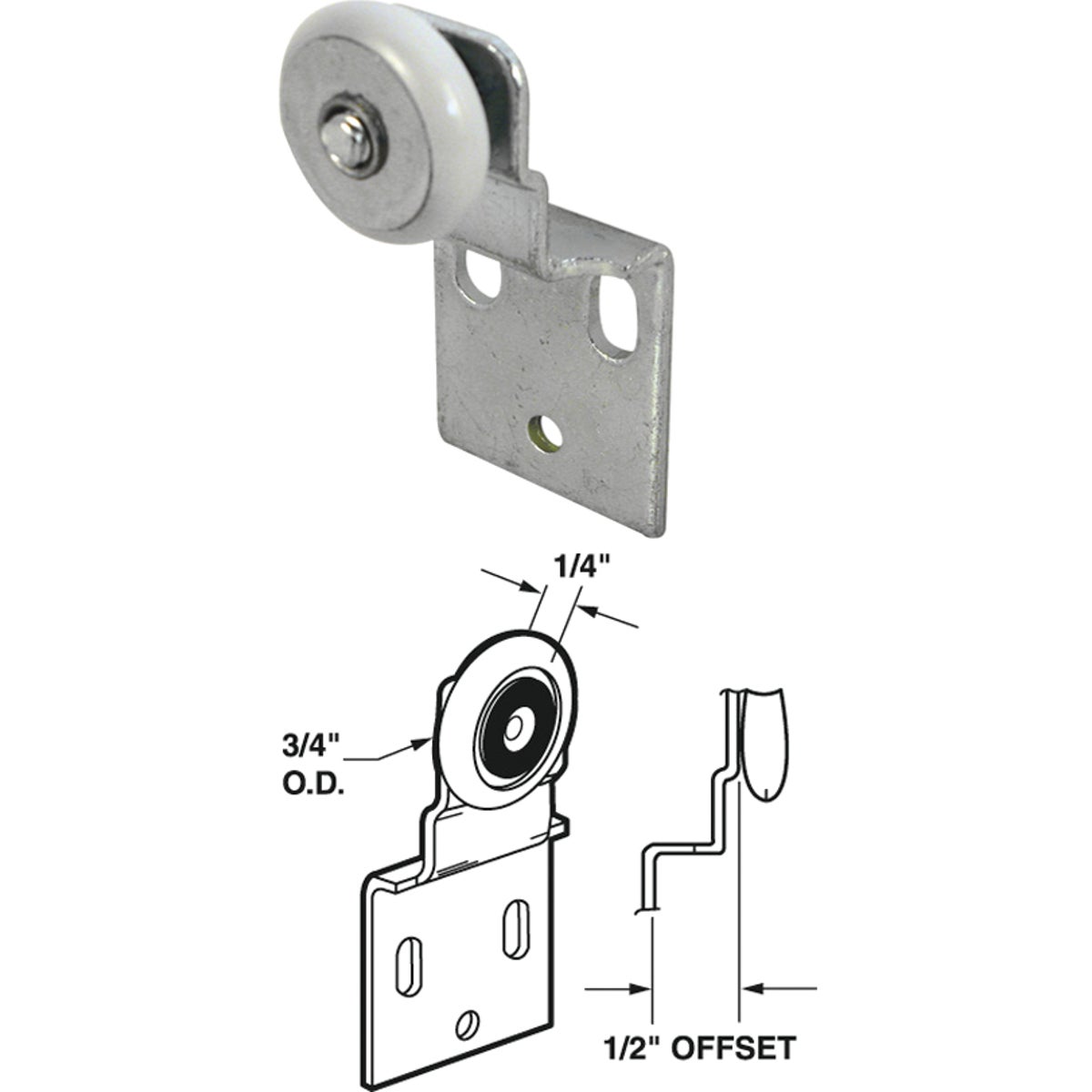 Prime-Line Offset Ball Bearing Wheel Adjustable Bypass Door Roller