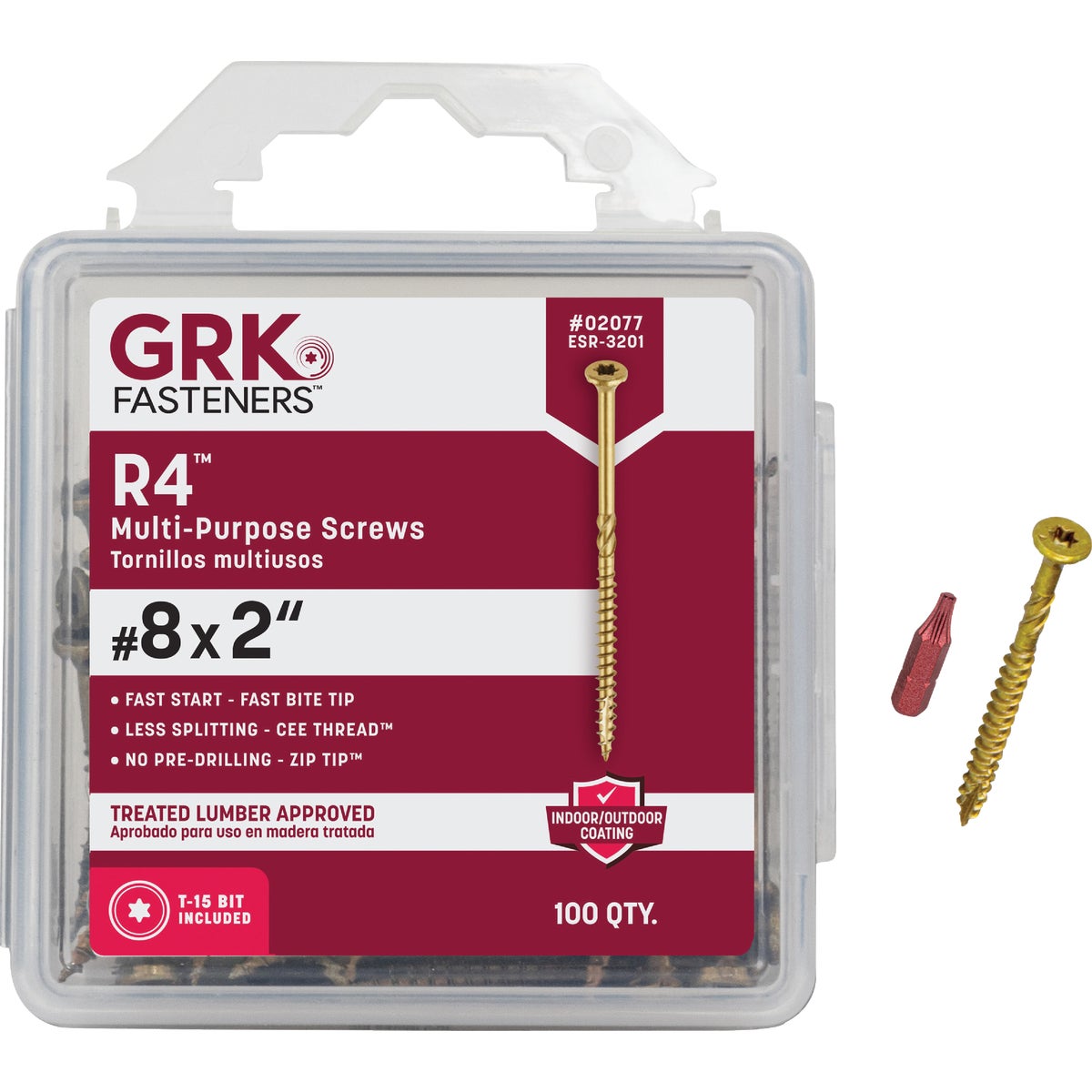 GRK R4 #8 x 2 In. Star Drive Multi-Purpose Wood Screw (100 Ct.)