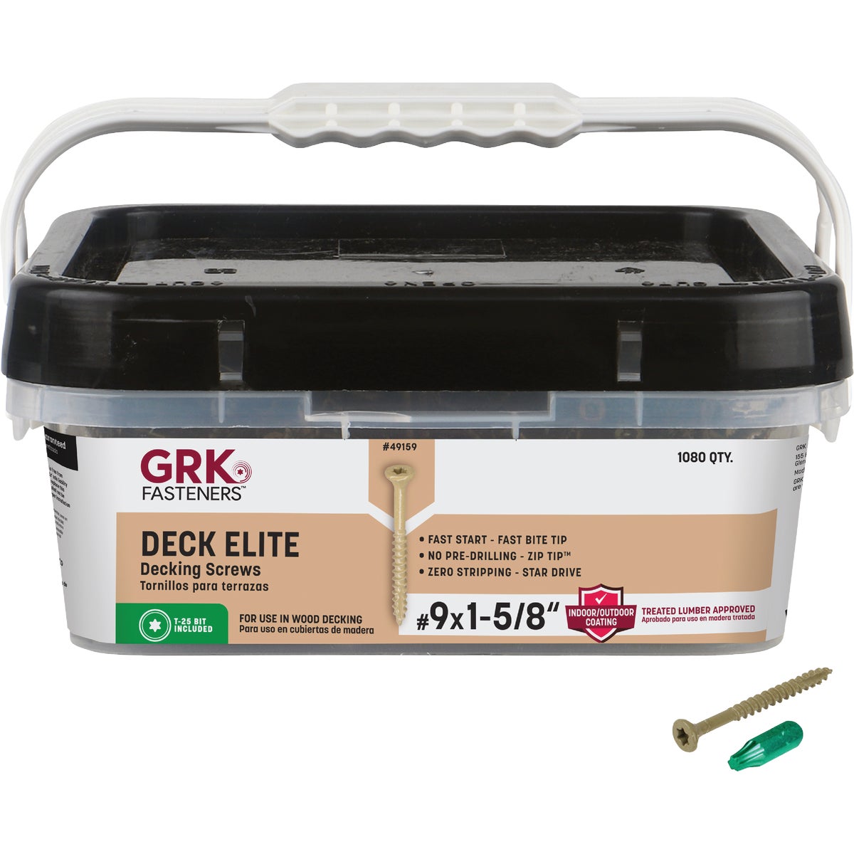 GRK Deck Elite #9 x 1-5/8 In. Star Drive Bugle-Head Deck Screw (1080 Ct.)