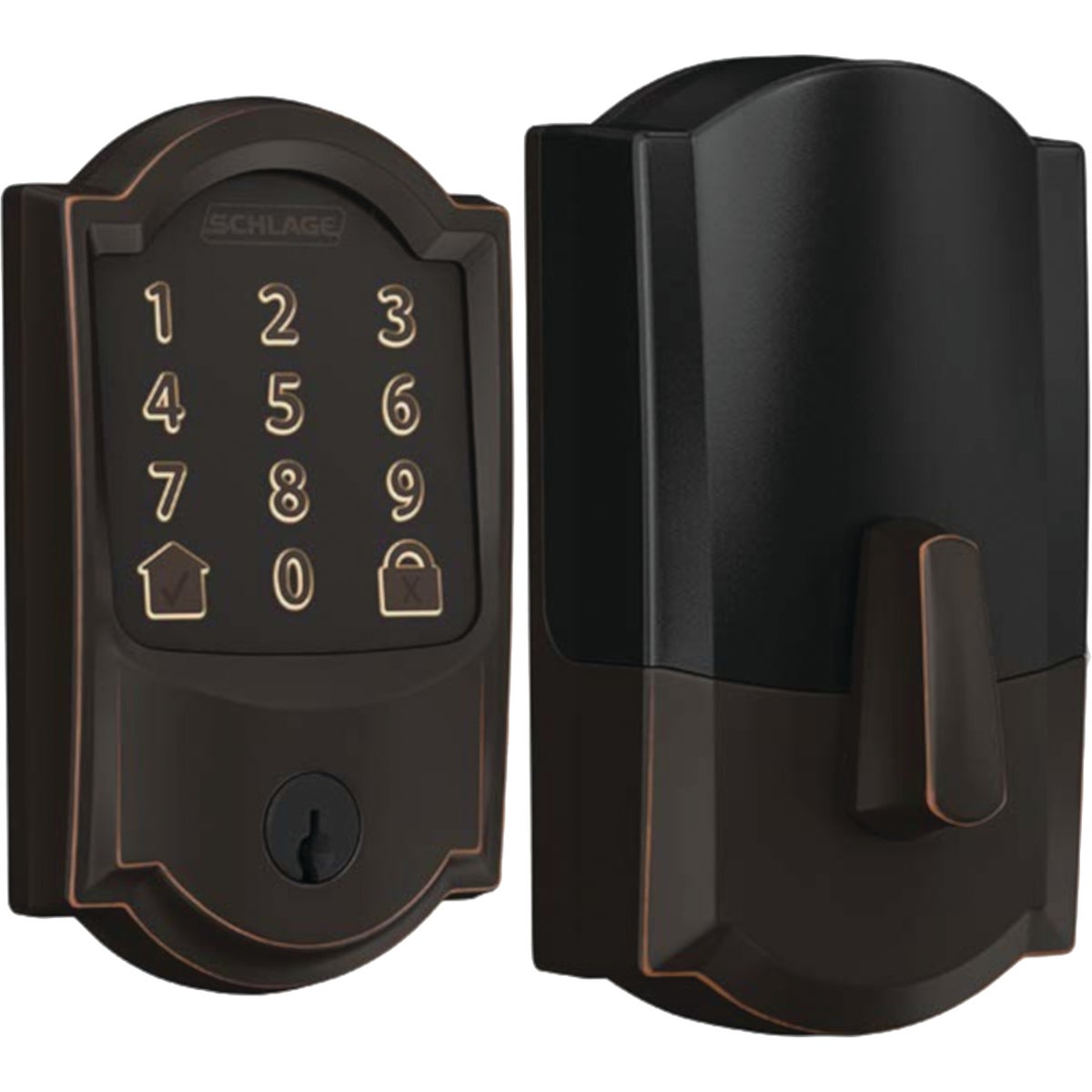 Schlage Encode Smart WiFi Deadbolt with Aged Bronze Camelot Trim