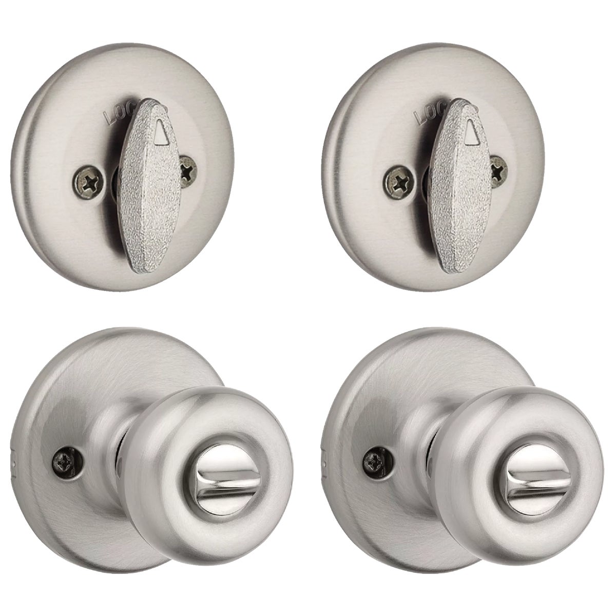 Kwikset Tylo Satin Chrome Deadbolt and Door Knob Combo