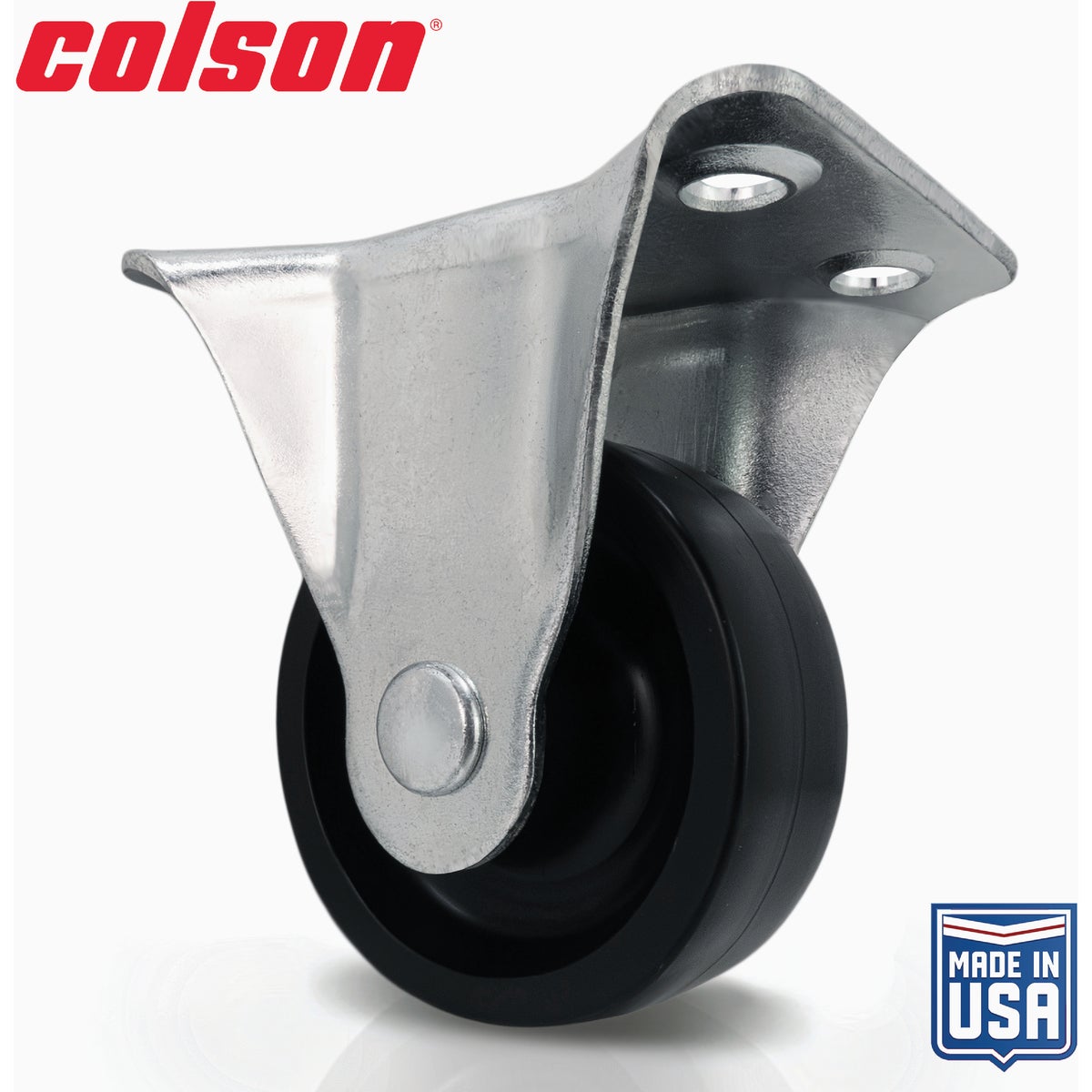 Colson 2 In. Black Polypropylene Rigid Plate Caster