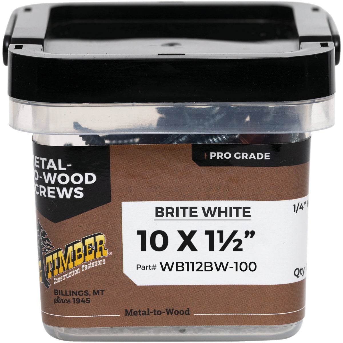 Big Timber #10 x 1-1/2 In. Hex Head Brite White Metal Roofing Screw (100 Ct.)