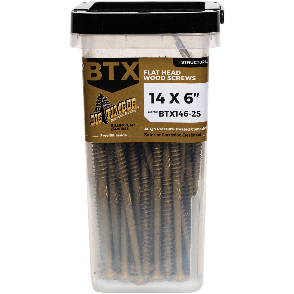 Big Timber #14 x 6 In. Bronze Star Drive Flat Head Wood Screw (25 Ct.)