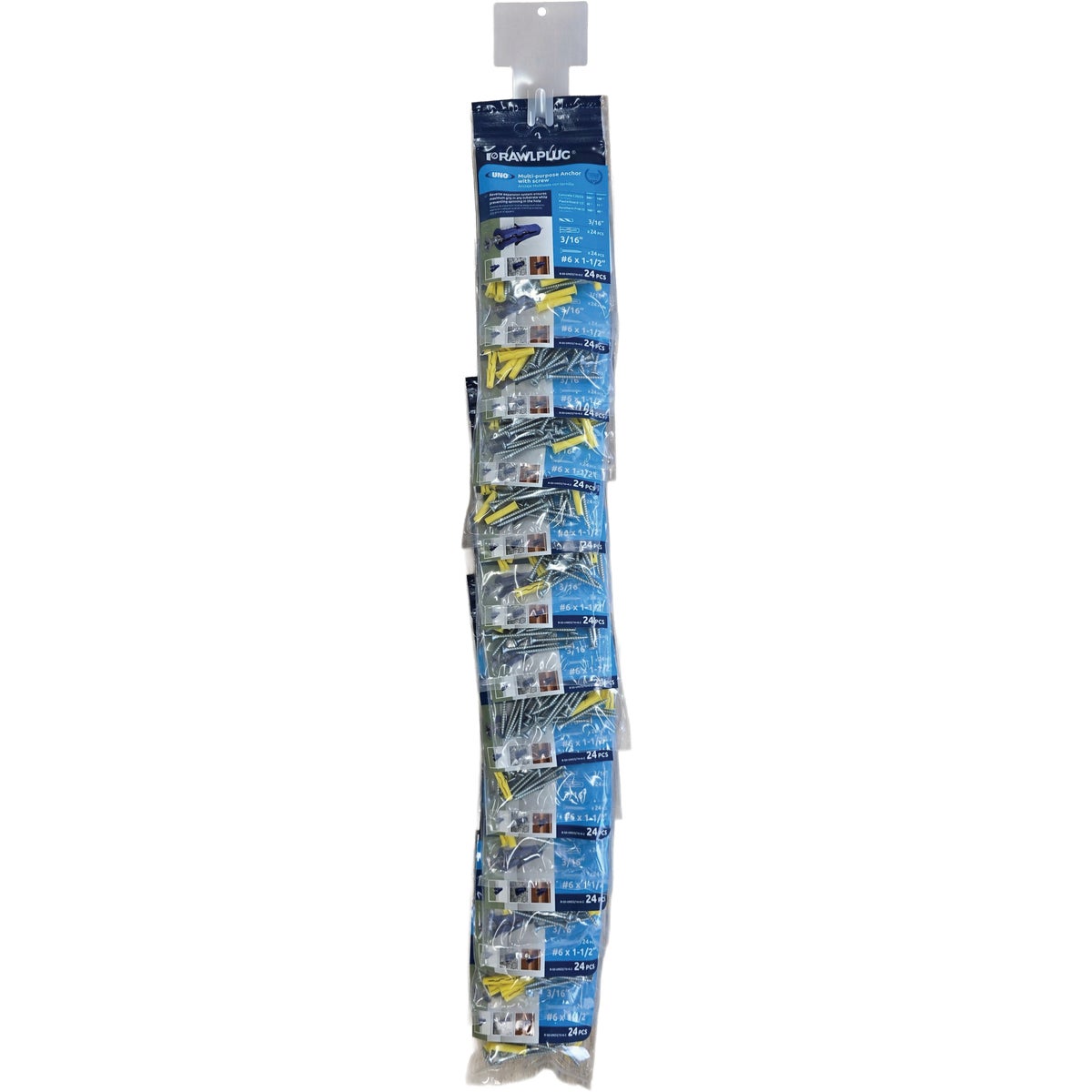 Rawlplug Uno 3/8 In. Multi-Purpose Anchor with #10 x 1-3/4 In. Screw (15-Pack) Clip Strip (12-Piece)