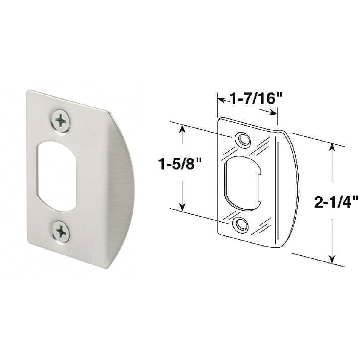 Defender Security Satin Nickel 1-3/4 In. Strike Plate