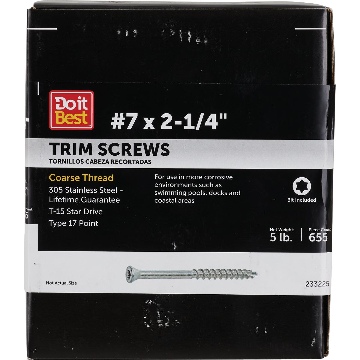 Grip-Rite Max 2-1/4 In. T17 ST15 305 Stainless Steel Trim Screw (5 Lb.)