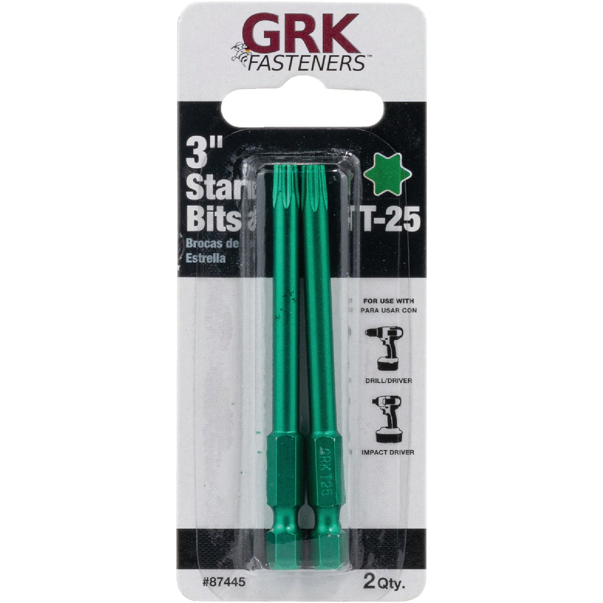 GRK 3 In. T25 Star Drive Impact Screwdriver Bit (2 Ct.)