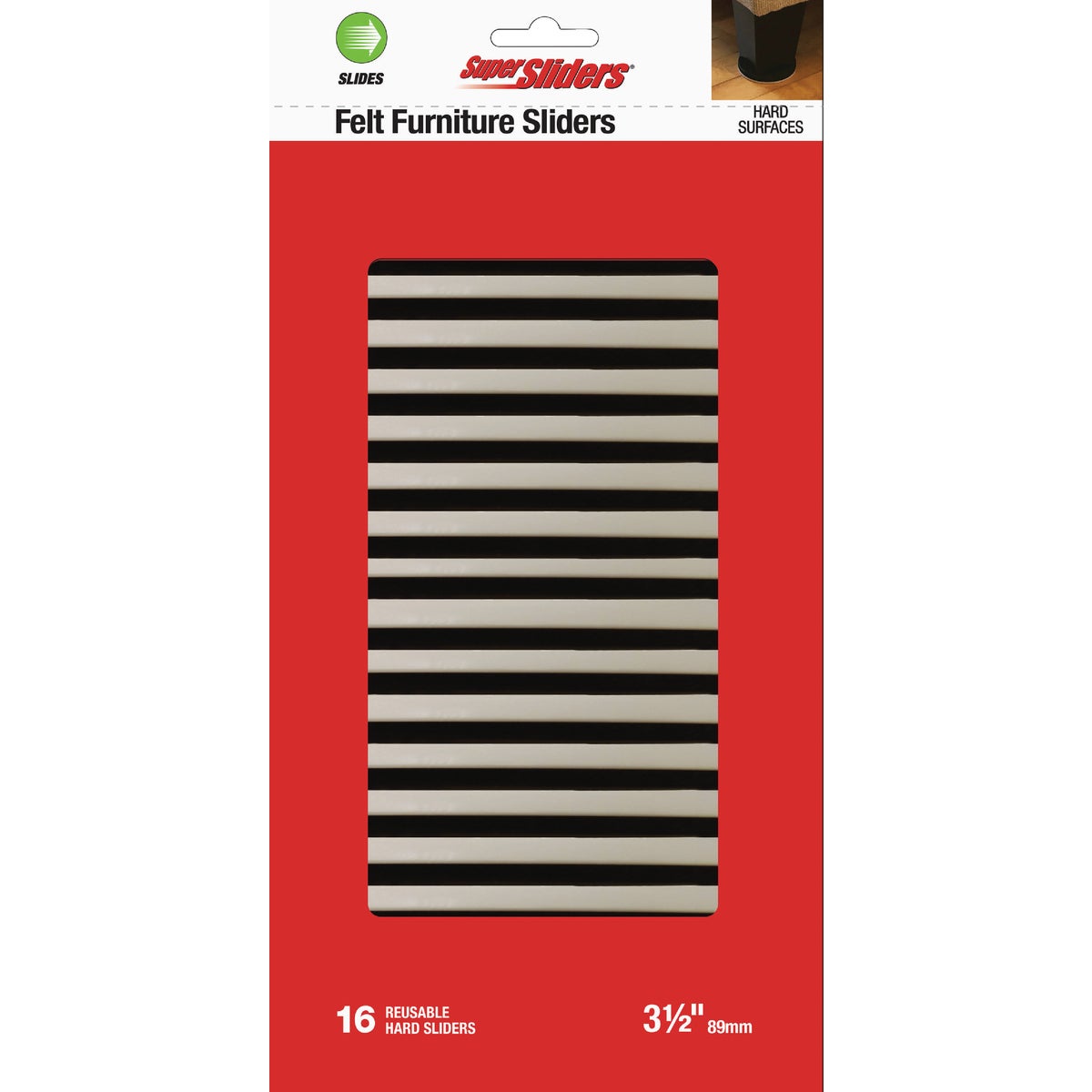 Super Sliders 3-1/2 In. Felt Sliders (16-Piece)