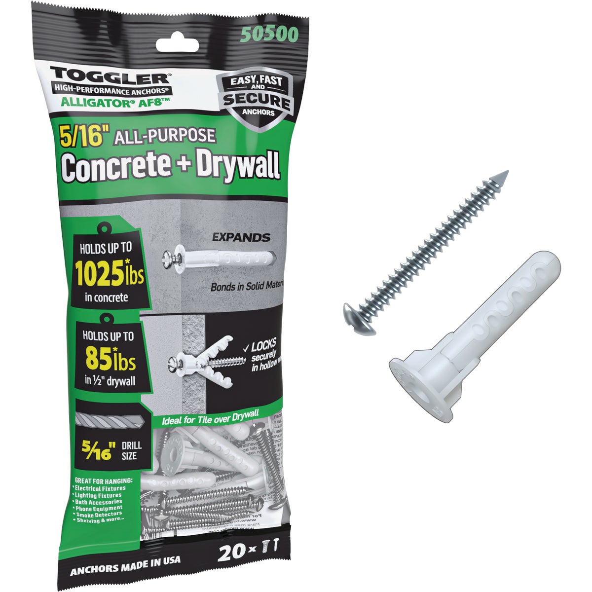 Toggler Alligator #12 x 1-3/4 In. Concrete & Drywall Anchors (20 Ct.)