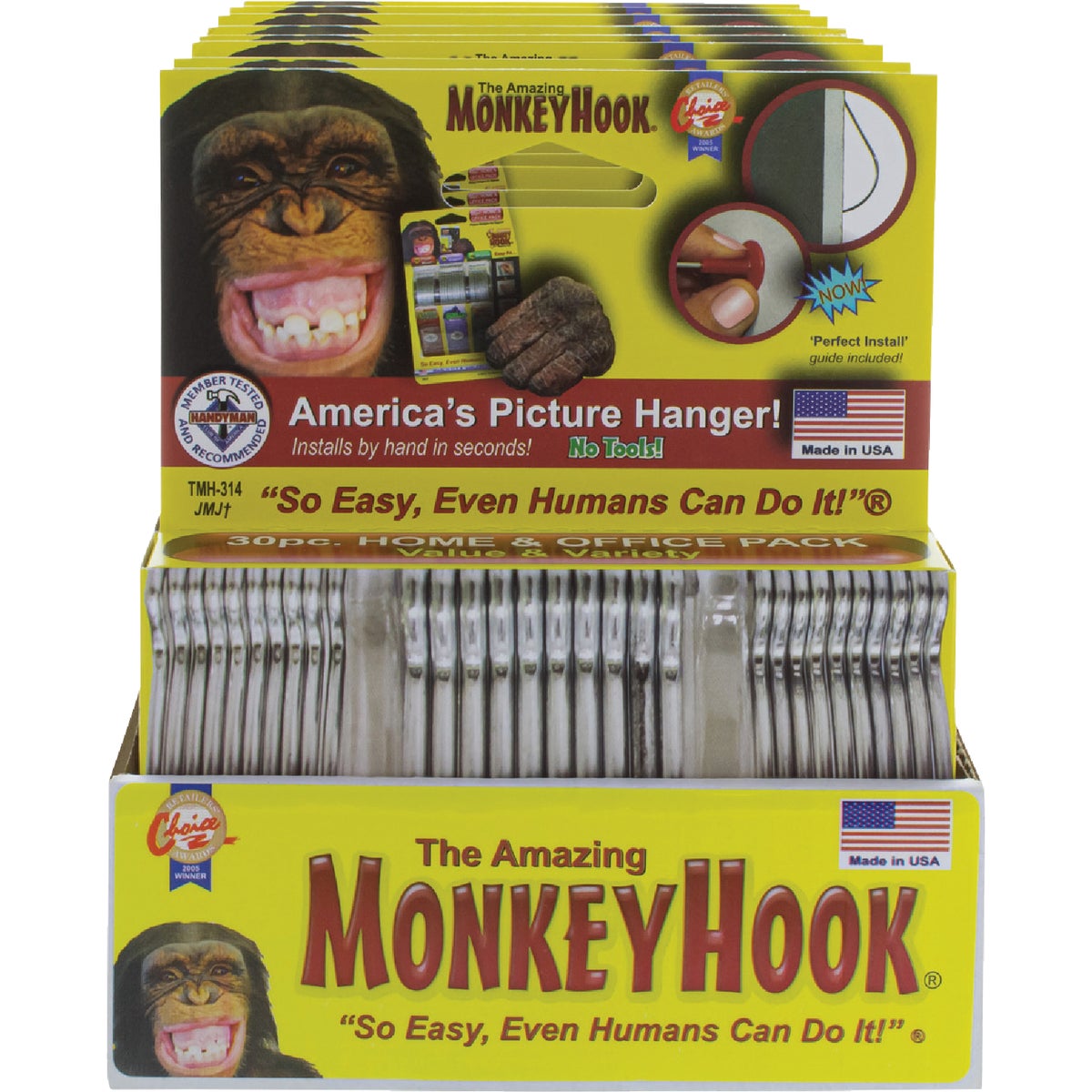 Monkey Hook Hanger with Perfect Install Guides (30-Count)