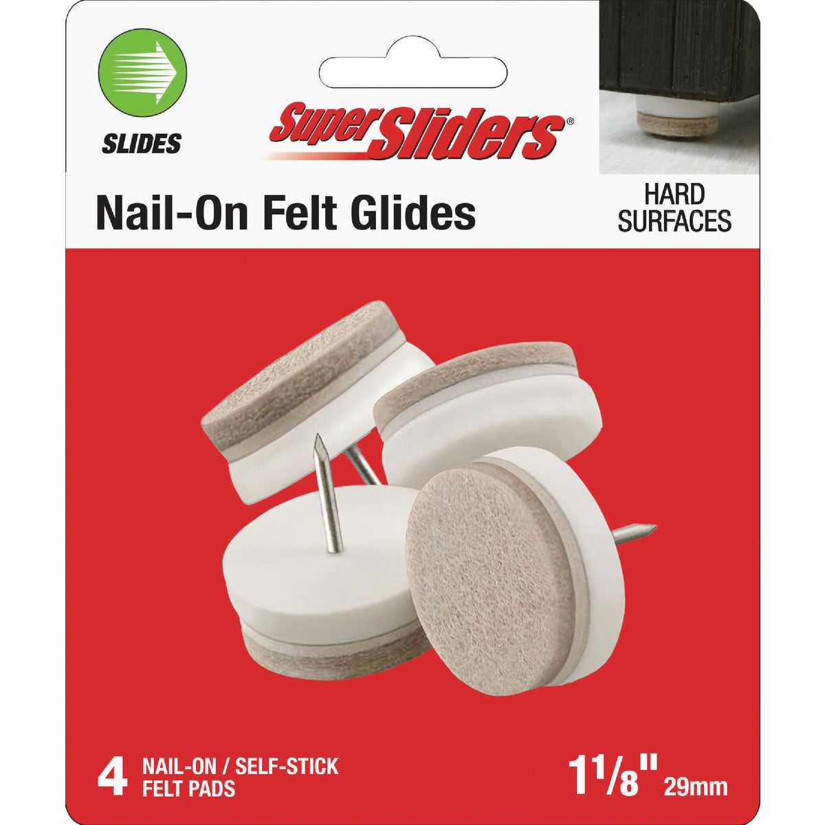 Super Sliders 1-1/8 In. Nail-On Felt Glides (4-Pack)