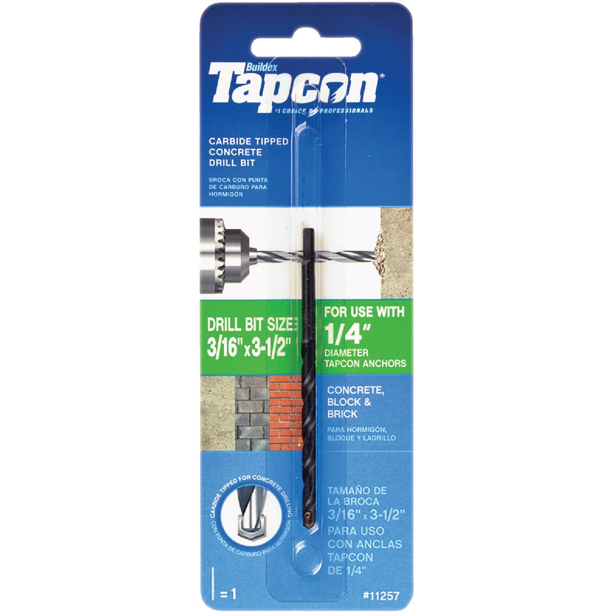 Tapcon 3/16 In. x 3-1/2 In. Masonry Drill Bit