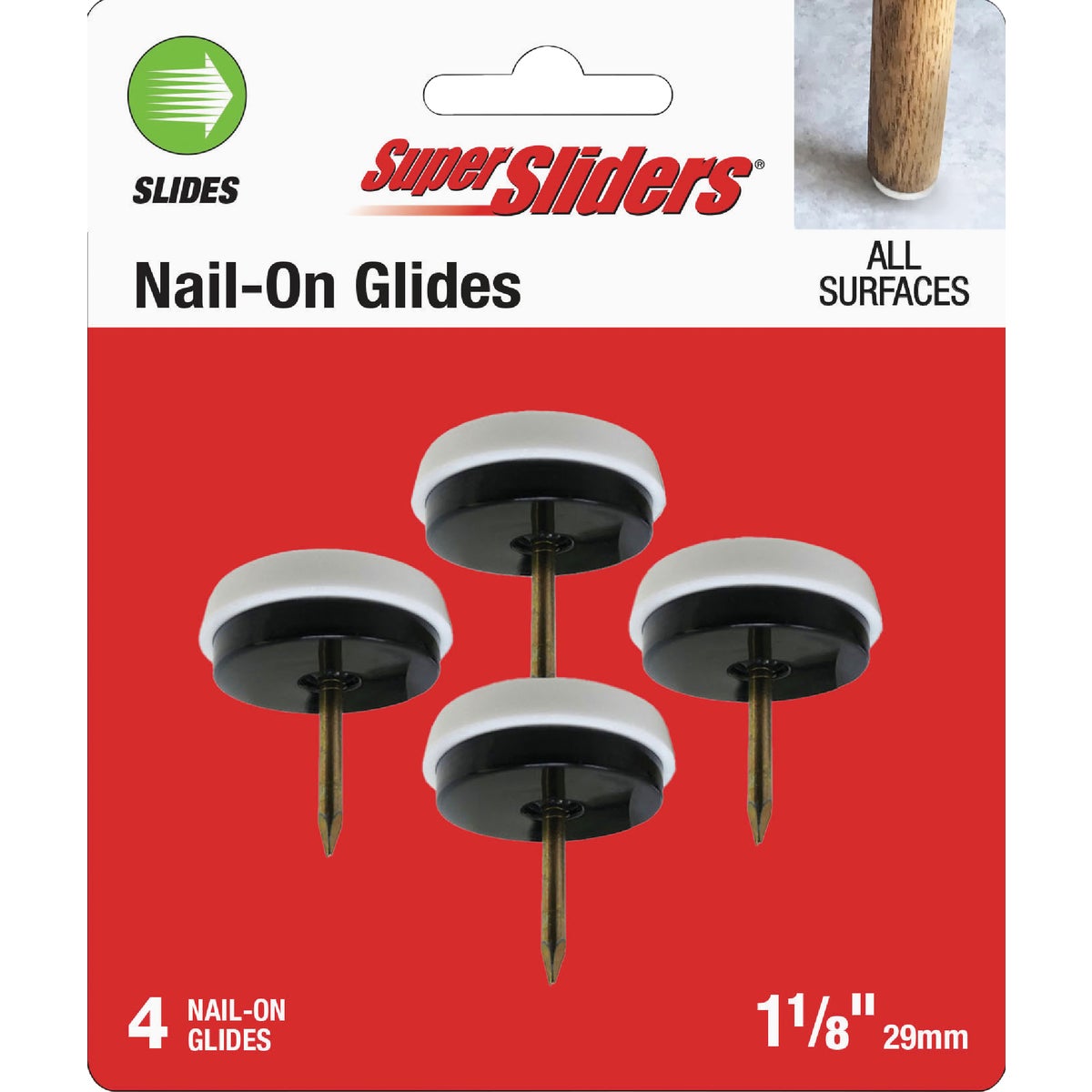 Super Sliders 1-1/8 In. Nail-On Furniture Glides (4-Pack)