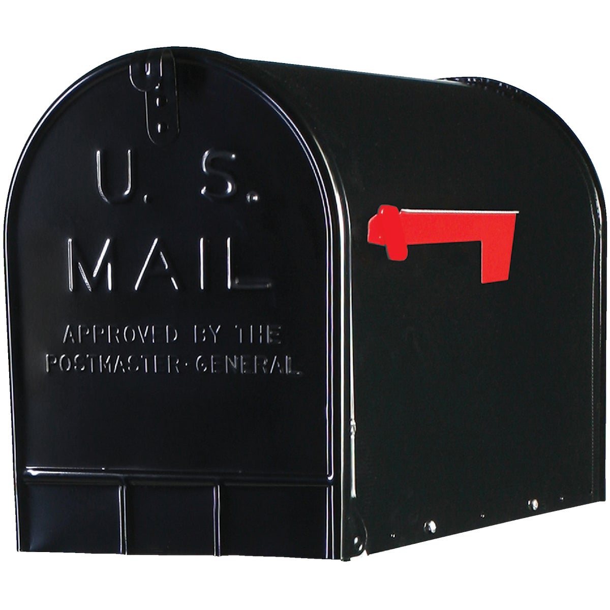 Gibraltar Stanley T3 Black Steel Rural Post Mount Mailbox