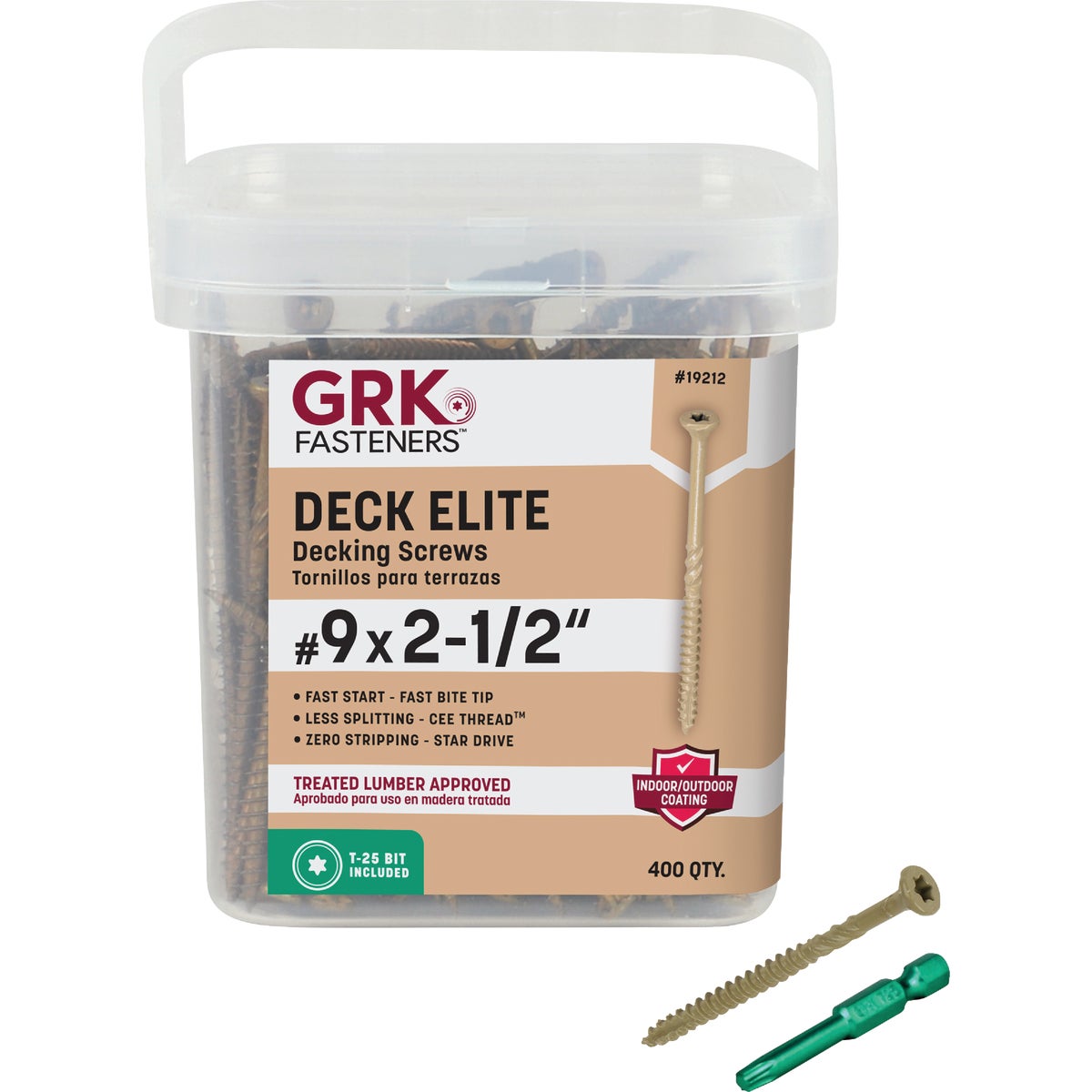 GRK Deck Elite #9 x 2-1/2 In. Star Drive Bugle-Head Deck Screw (400 Ct.)