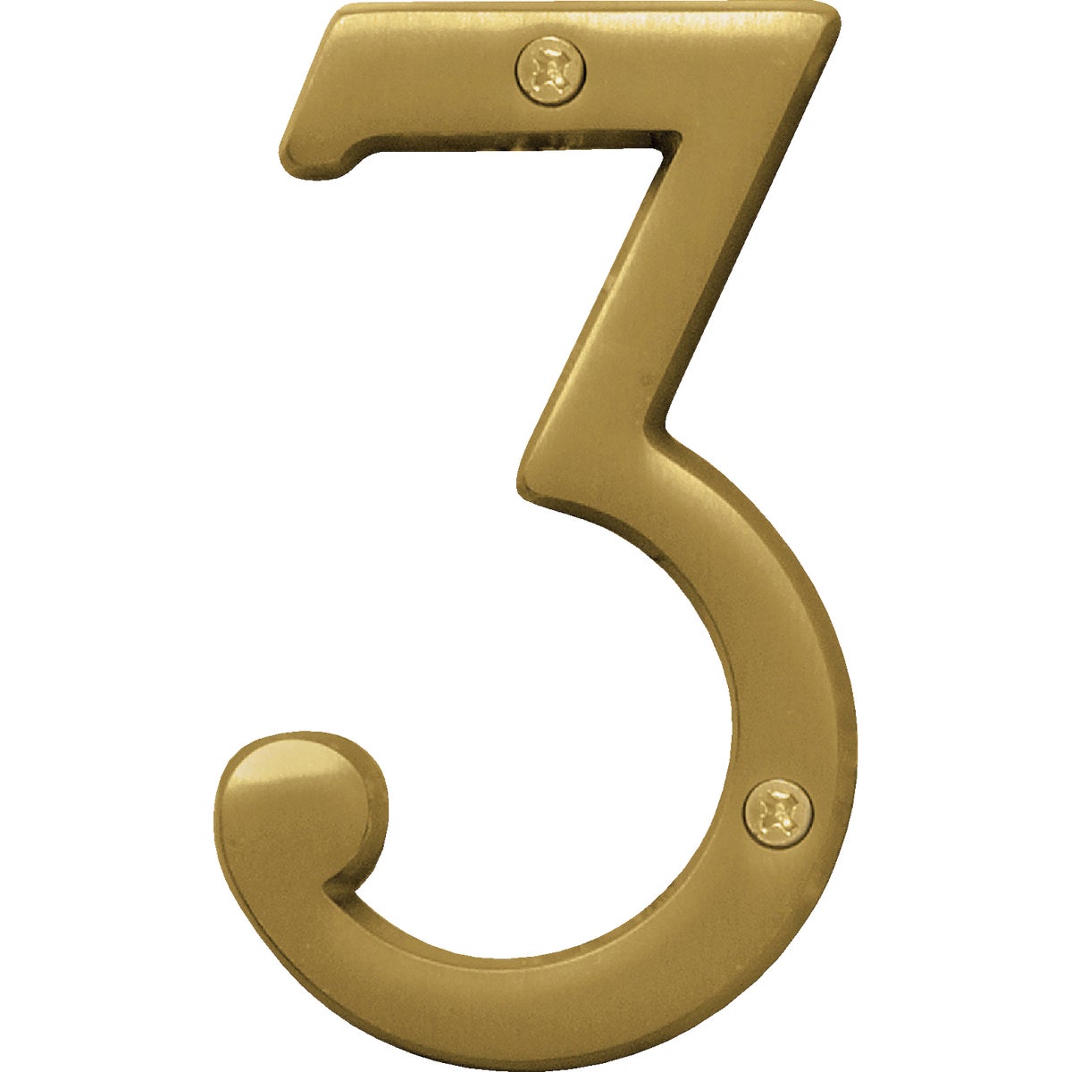 Hy-Ko 4 In. Brushed Brass Number 3