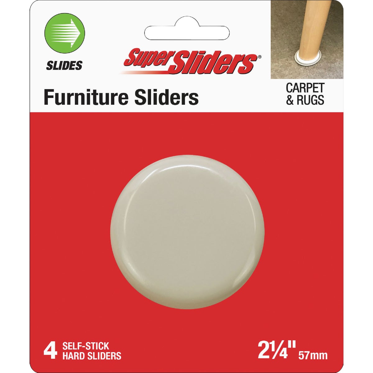 Super Sliders 2 In. Hard Plastic Gliders (4-Pack)