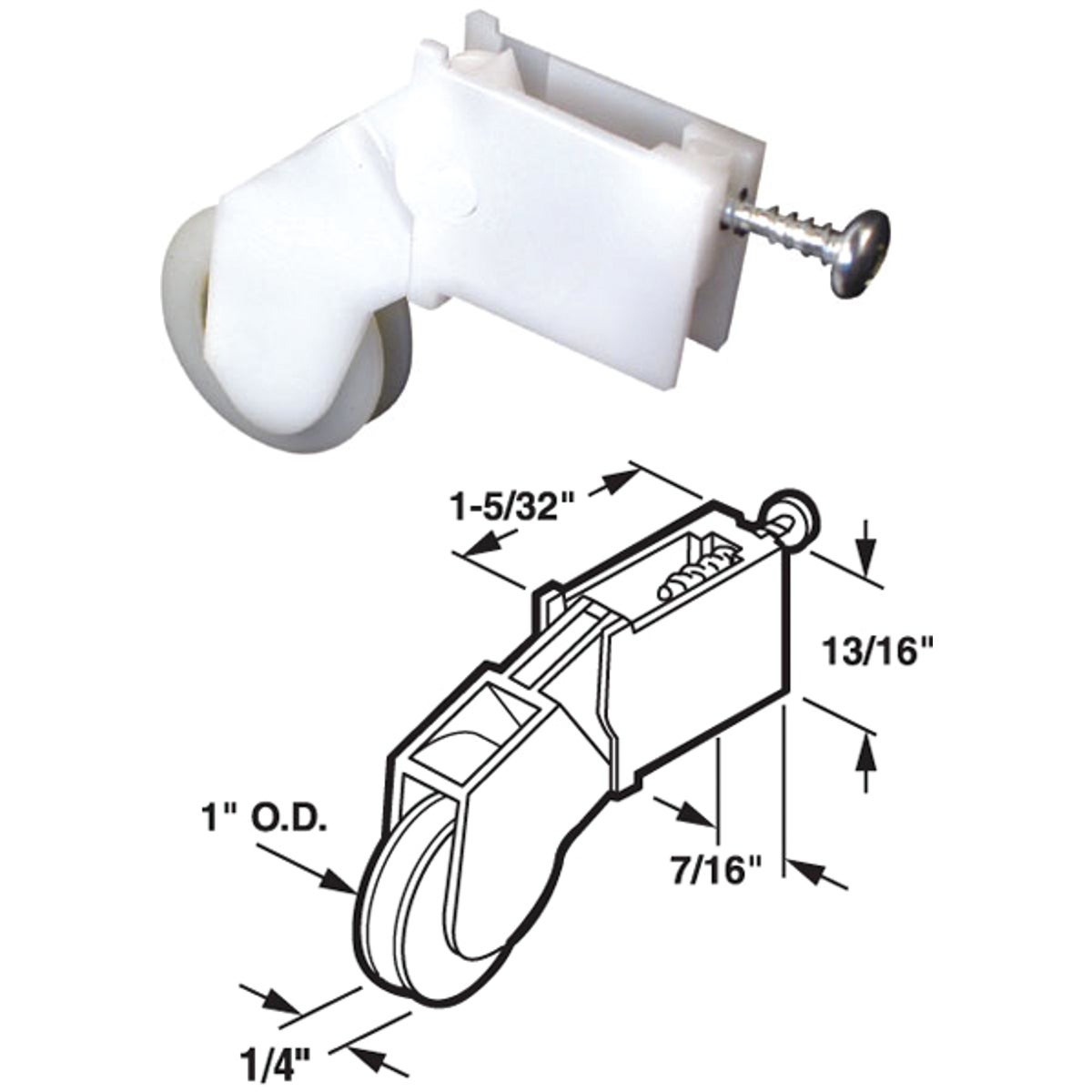 Prime-Line Adjustable Nylon Screen Door Roller Assembly