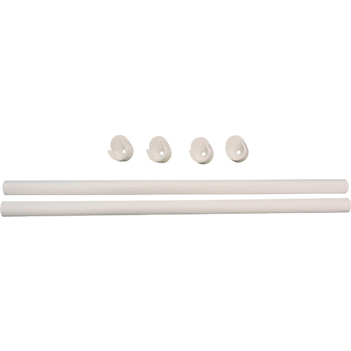 Easy Track 2 Ft. x 1 In. Closet Rod & Ends, White