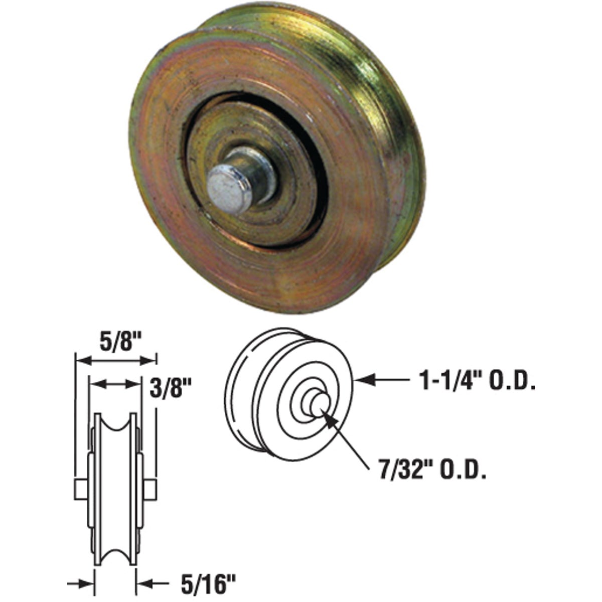 Prime-Line Steel Patio Door Roller With Built-In Axle