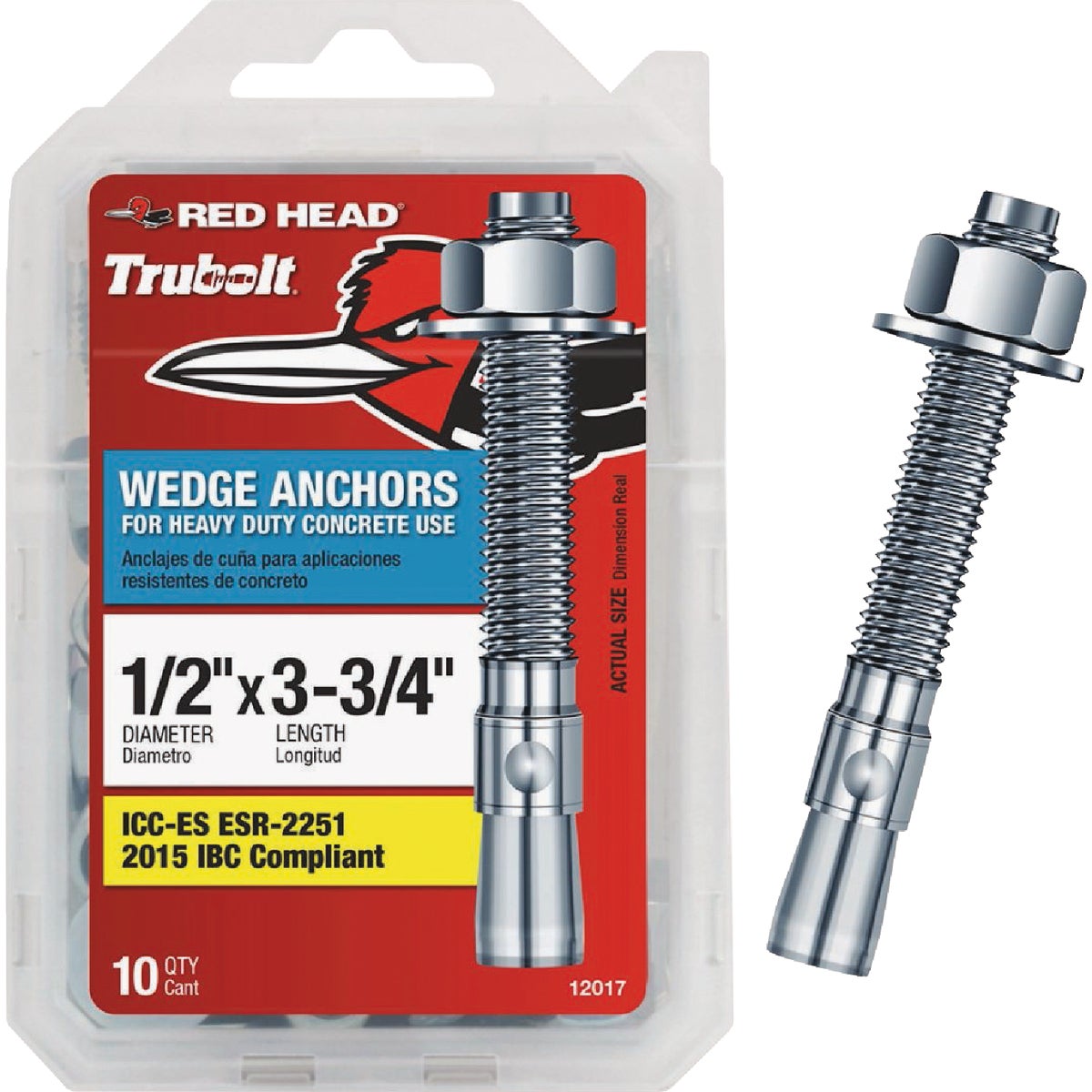 Red Head 1/2 In. x 3-3/4 In. Concrete Wedge Anchor (10 Ct.)