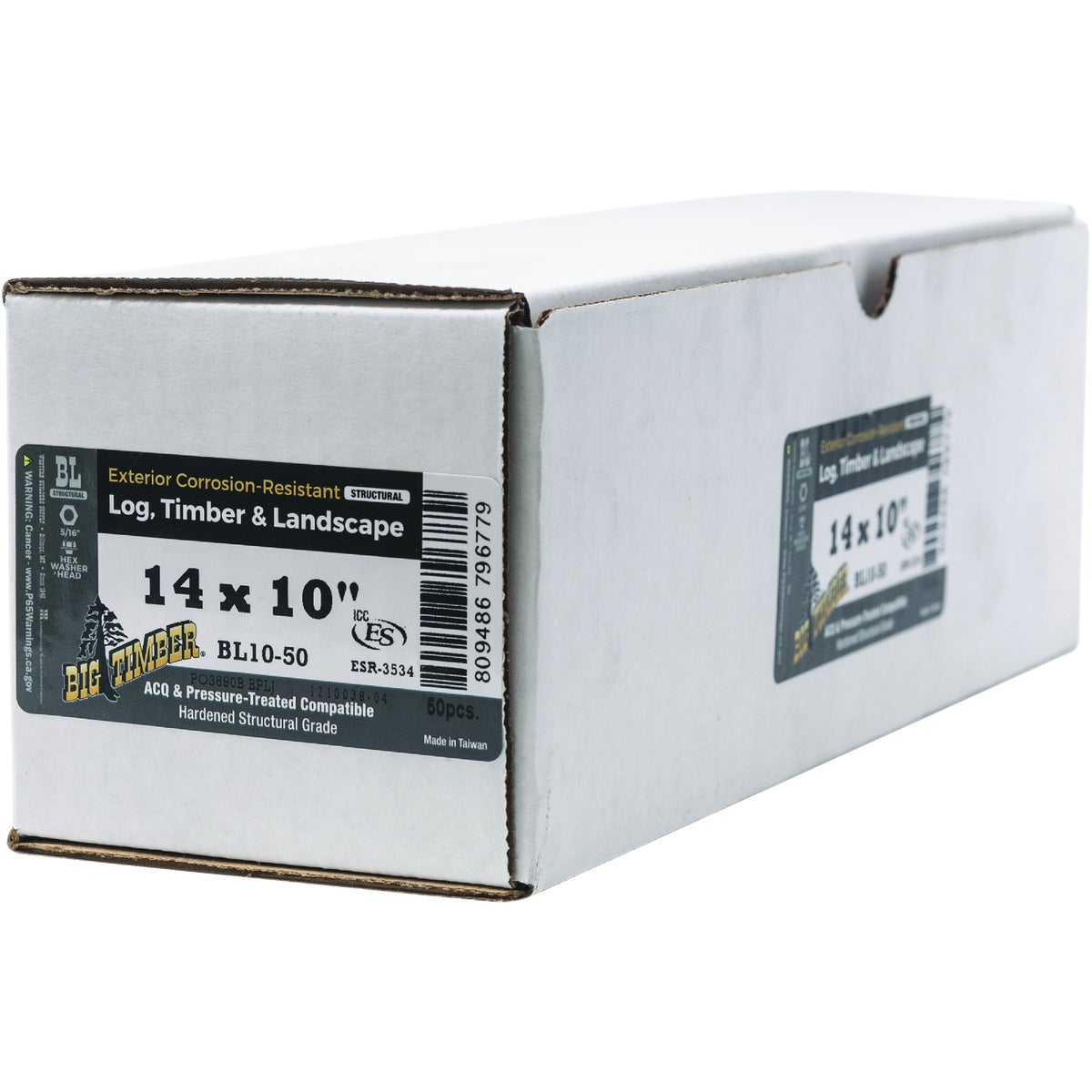 Big Timber #14 x 10 In. Hex Head Black Structure Screw (50 Ct.)