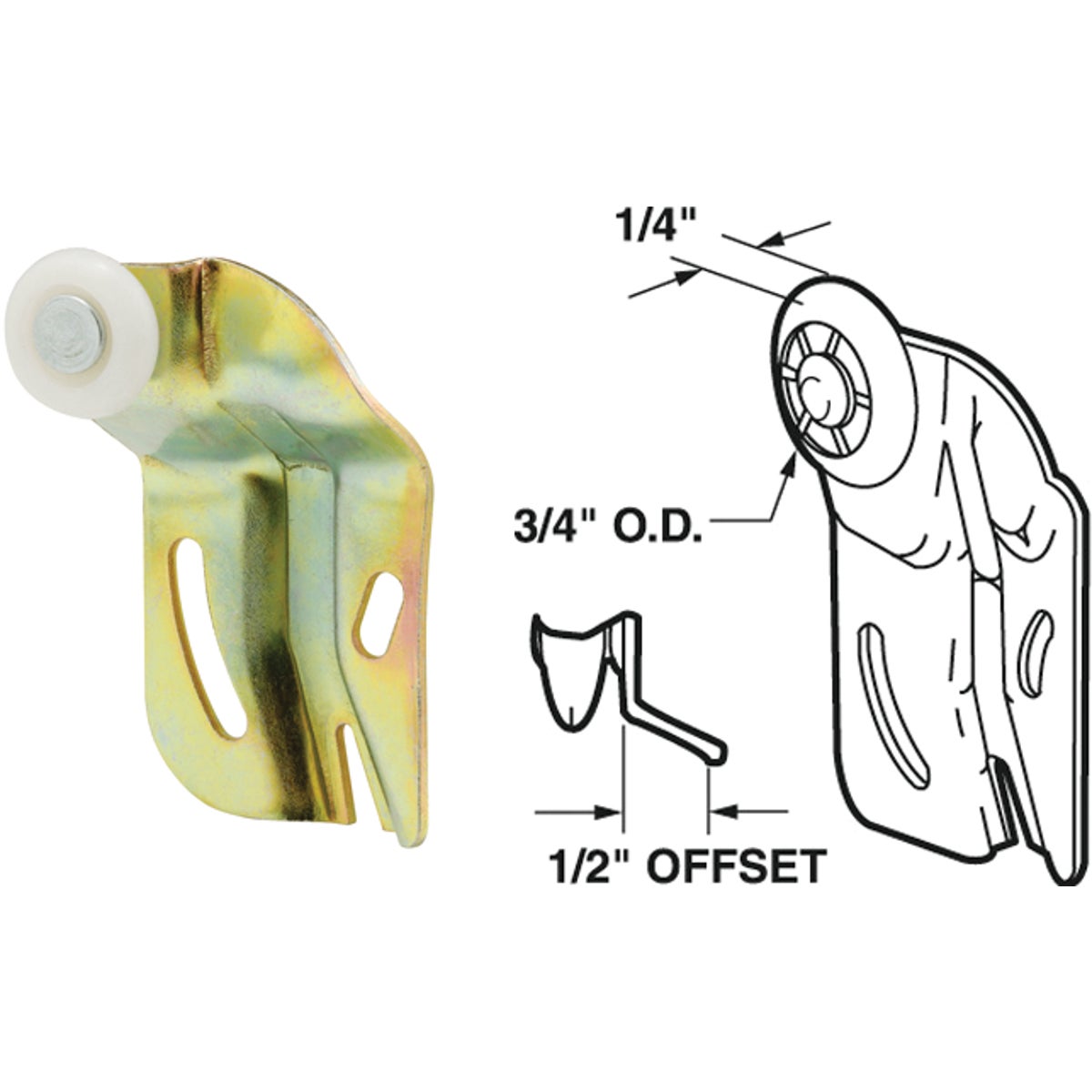 Prime-Line Offset Adjustable 3/4 In. Dia. Single Wheel Bypass Door Roller