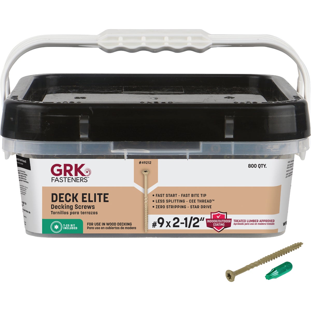 GRK Deck Elite #9 x 2-1/2 In. Star Drive Bugle-Head Deck Screw (800 Ct.)