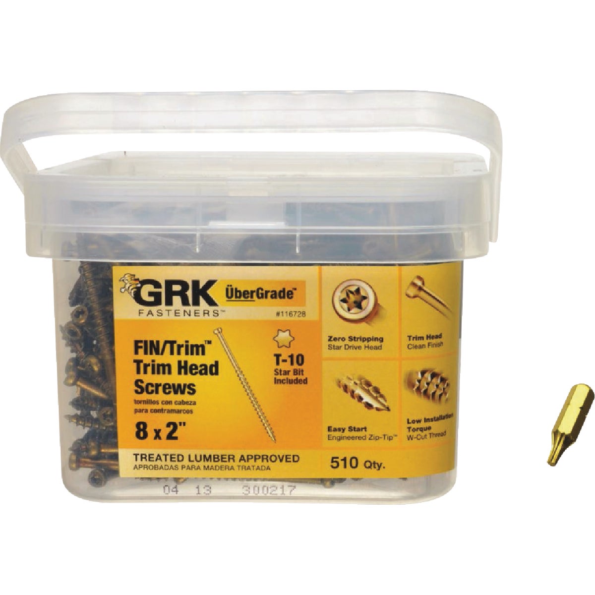 GRK #8 x 2 In. Star Drive Steel Trim Screw (510 Ct.)