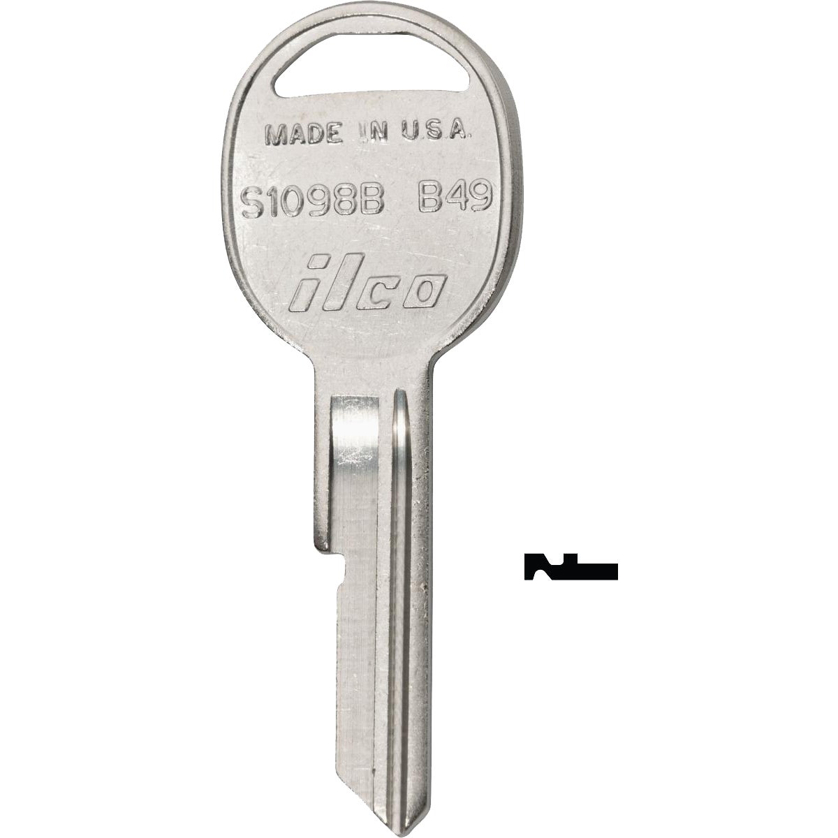 ILCO GM Nickel Plated Automotive Key, B49 / S1098B (10-Pack)