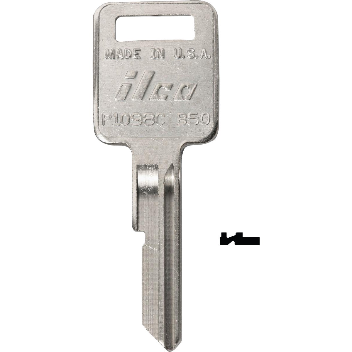 ILCO GM Nickel Plated Automotive Key, B50 / P1098C (10-Pack)
