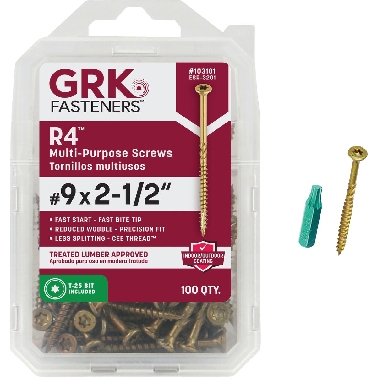 GRK R4 #9 x 2-1/2 In. Star Drive Multi-Purpose Wood Screw (80 Ct.)