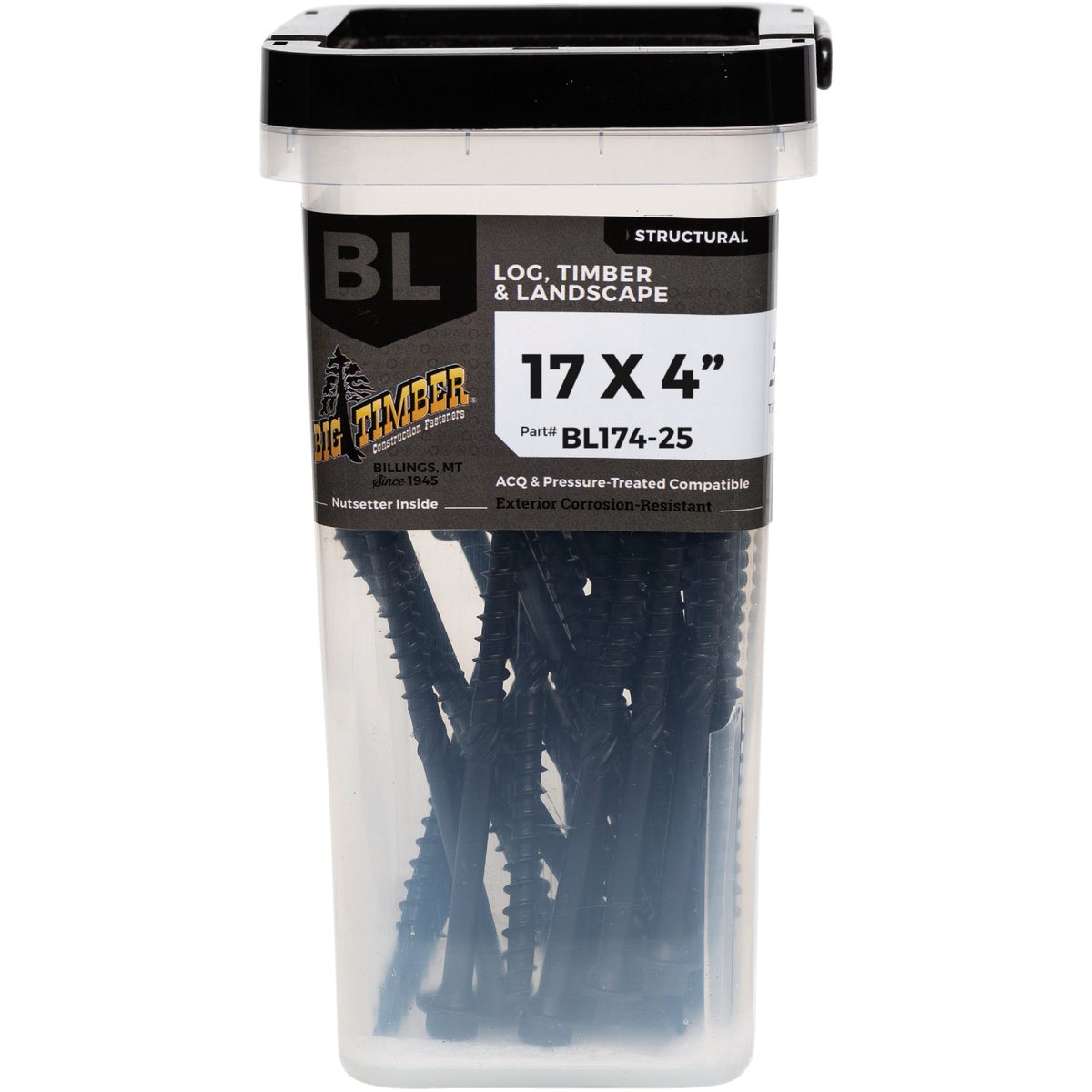 Big Timber #17 x 4 In. Hex Head Black Structure Screw (25 Ct.)