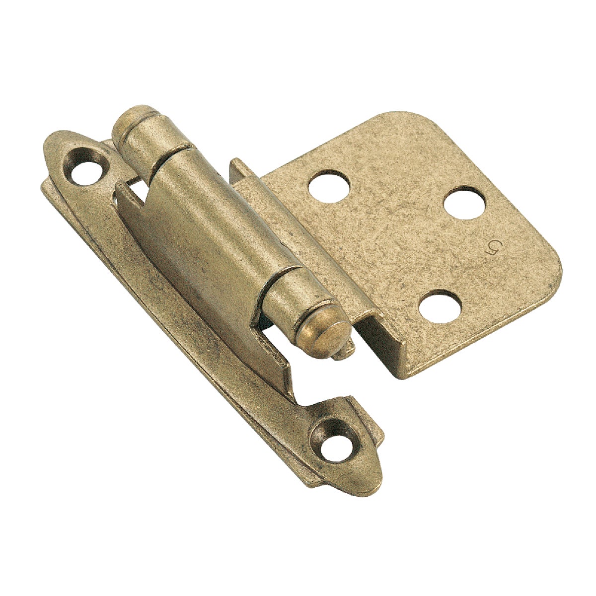 Amerock Burnished Brass 3/8 In. Self-Closing Inset Hinge, (2-Pack)