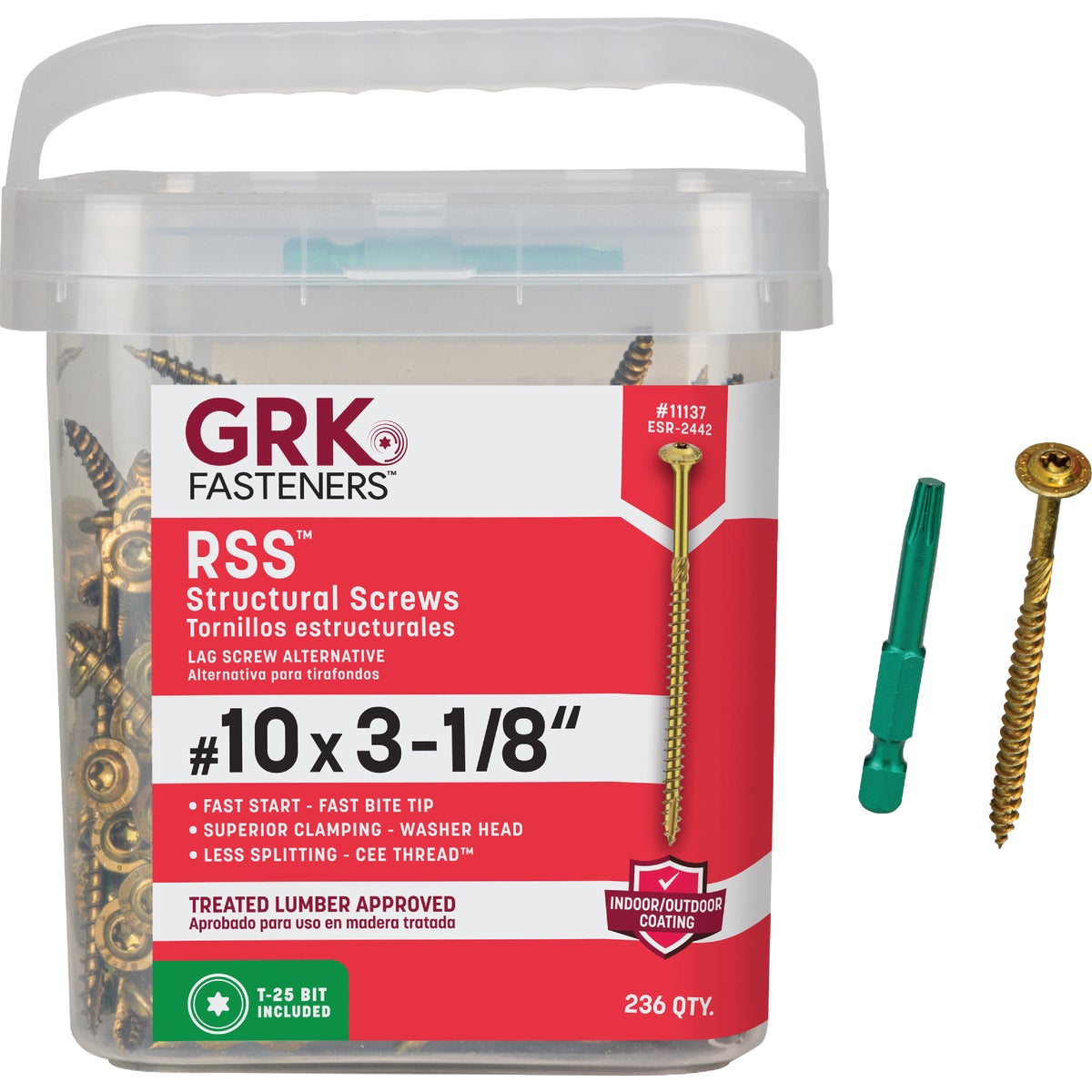 GRK RSS Rugged #10 x 3-1/8 In. Star Drive Washer-Head Structure Screw (236 Ct.)
