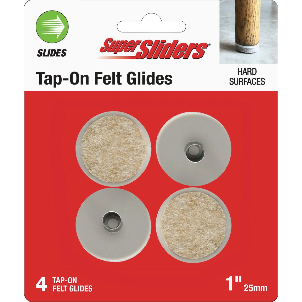 Super Sliders 1 In. Felt Tap-On Glides (4-Pack)