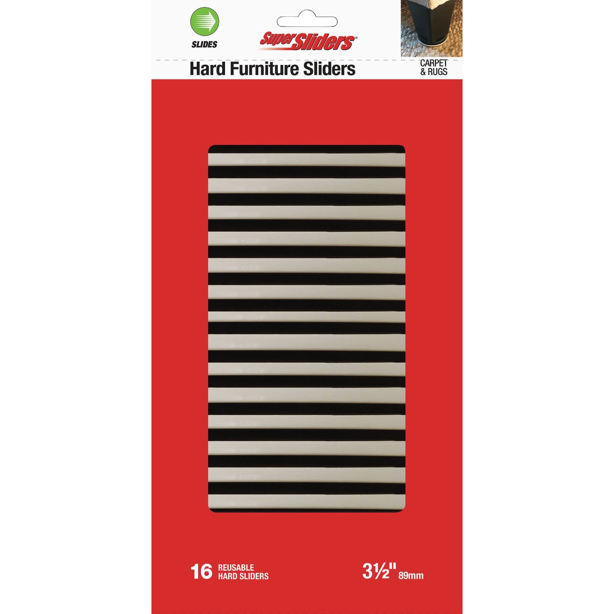 Super Sliders 3-1/2 In. Hard Plastic Gliders (16-Pack)