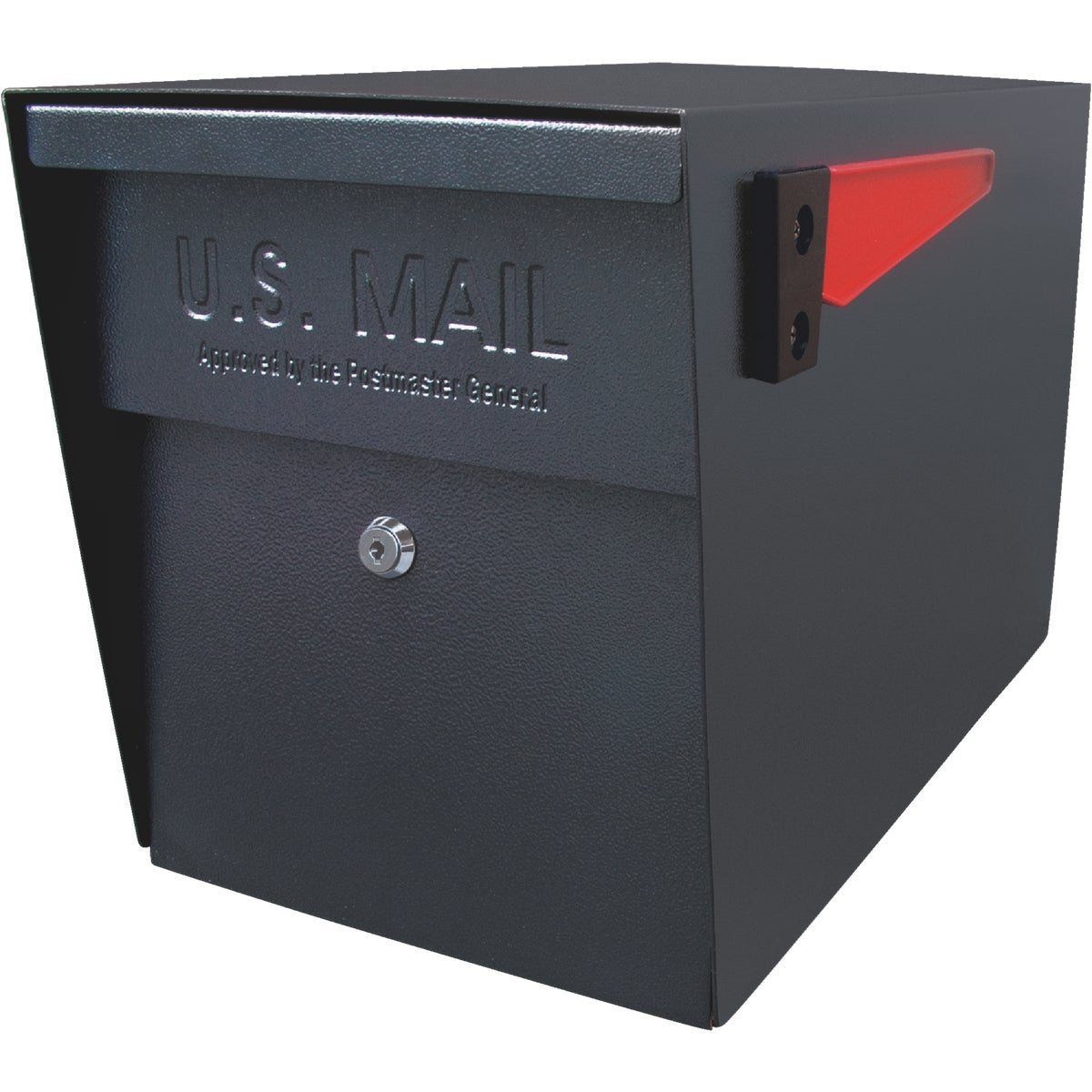 Mail Boss Black Steel Locking Security Post Mount Mailbox