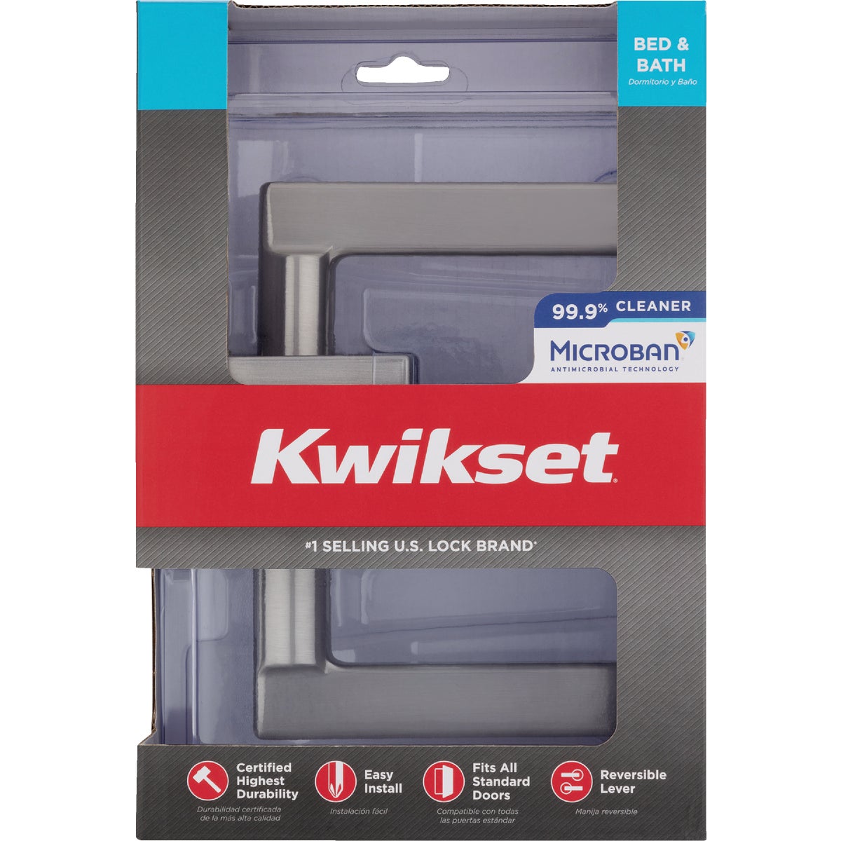 Kwikset Halifax Satin Nickel Steel Privacy Lever