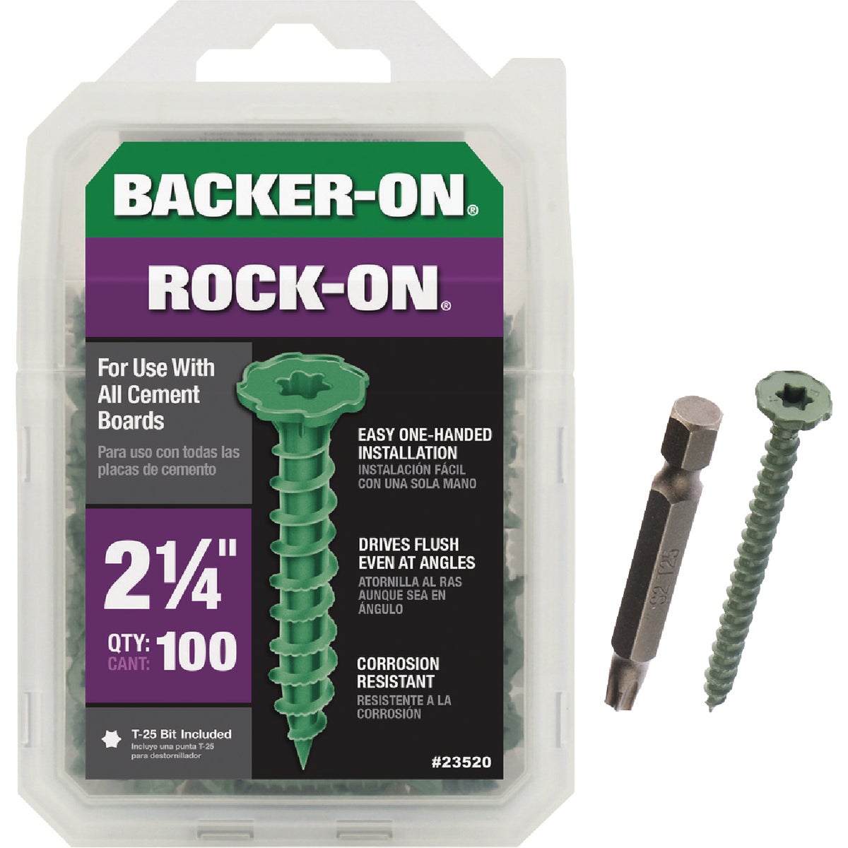 Backer-On Rock-On #9 x 2-1/4 In. Star Drive Cement Board Screws (100 Ct.)